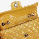 Chanel East West Crinkled Patent Leather Flap Bag