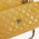 Chanel East West Crinkled Patent Leather Flap Bag