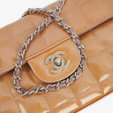 Chanel East West Patent Leather Chocolate Bar Flap Bag