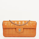 Chanel East West Patent Leather Chocolate Bar Flap Bag