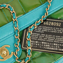 Chanel East West Patent Leather Chocolate Bar Flap Bag