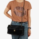 Chanel East West Pony Hair Velvet Chocolate Bar Flap Bag With Gold - Tone Hardware