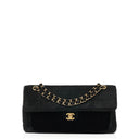 Chanel East West Pony Hair Velvet Chocolate Bar Flap Bag With Gold - Tone Hardware