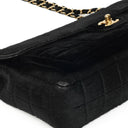 Chanel East West Pony Hair Velvet Chocolate Bar Flap Bag With Gold - Tone Hardware