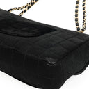 Chanel East West Pony Hair Velvet Chocolate Bar Flap Bag With Gold - Tone Hardware