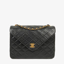 Chanel Envelope Flap Bag Black Quilted Lambskin With 24K Gold-Plated Hardware