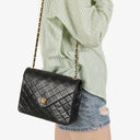 Chanel Envelope Flap Bag Black Quilted Lambskin With 24K Gold-Plated Hardware
