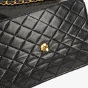 Chanel Envelope Flap Bag Black Quilted Lambskin With 24K Gold-Plated Hardware