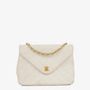 Chanel Envelope Flap Bag White Quilted Lambskin With 24K Gold-Plated Hardware
