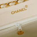 Chanel Envelope Flap Bag White Quilted Lambskin With 24K Gold-Plated Hardware