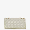 Chanel Evening Star East West White Quilted Patent Leather Flap Bag