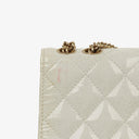 Chanel Evening Star East West White Quilted Patent Leather Flap Bag