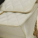 Chanel Evening Star East West White Quilted Patent Leather Flap Bag