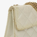 Chanel Evening Star East West White Quilted Patent Leather Flap Bag