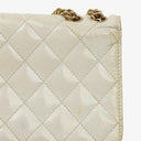 Chanel Evening Star East West White Quilted Patent Leather Flap Bag
