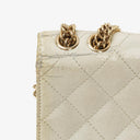 Chanel Evening Star East West White Quilted Patent Leather Flap Bag