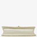 Chanel Evening Star East West White Quilted Patent Leather Flap Bag