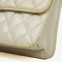 Chanel Evening Star East West White Quilted Patent Leather Flap Bag