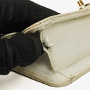 Chanel Evening Star East West White Quilted Patent Leather Flap Bag