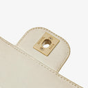 Chanel Evening Star East West White Quilted Patent Leather Flap Bag
