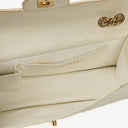 Chanel Evening Star East West White Quilted Patent Leather Flap Bag