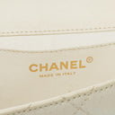 Chanel Evening Star East West White Quilted Patent Leather Flap Bag