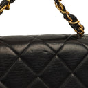 Chanel Flap Bag In Black Quilted Lambskin With Chain Top Handle And 24K Gold-Plated Hardware, 1994-1996