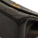 Chanel Flap Bag In Black Quilted Lambskin With Chain Top Handle And 24K Gold-Plated Hardware, 1994-1996
