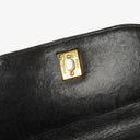 Chanel Flap Bag In Black Quilted Lambskin With Chain Top Handle And 24K Gold-Plated Hardware