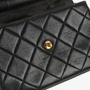 Chanel Flap Bag In Black Quilted Lambskin With Chain Top Handle And 24K Gold-Plated Hardware