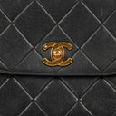 Chanel Flap Bag In Black Quilted Lambskin With Chain Top Handle And 24K Gold-Plated Hardware
