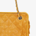 Chanel French Riviera Ocher Quilted Caviar Leather Shopping Tote Bag