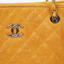 Chanel French Riviera Ocher Quilted Caviar Leather Shopping Tote Bag