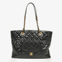 Chanel Front Pocket Large Tote Bag Glazed Quilted Calfskin Gold-Tone Hardware 2014/2015