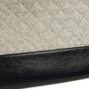 Chanel Gabrielle Pouch Clutch In Grey Quilted Wool And Navy Calfskin