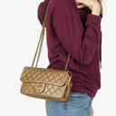 Chanel Gold Calfskin Medium Crown Single Flap Bag