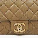 Chanel Gold Calfskin Medium Crown Single Flap Bag