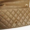 Chanel Gold Calfskin Medium Crown Single Flap Bag
