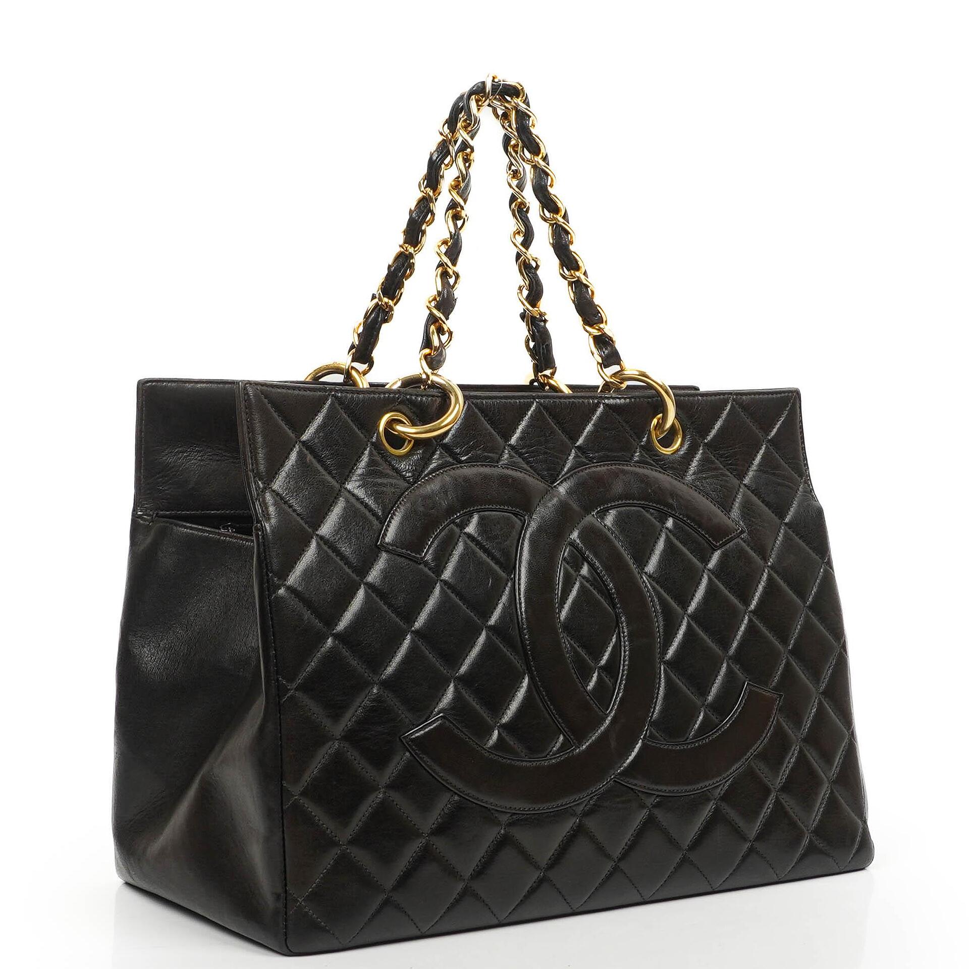 Chanel Grand Shopping Tote Quilted Lambskin Gold-Tone Hardware