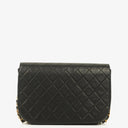 Chanel Half-Moon Double Flap Bag Black Quilted Lambskin 24K Gold-Plated Hardware