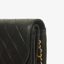 Chanel Half-Moon Double Flap Bag Black Quilted Lambskin 24K Gold-Plated Hardware