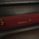 Chanel Half-Moon Double Flap Bag Black Quilted Lambskin 24K Gold-Plated Hardware