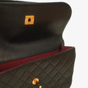 Chanel Half-Moon Double Flap Bag Black Quilted Lambskin 24K Gold-Plated Hardware