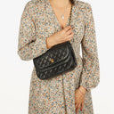Chanel Half-Moon Double Flap Bag Black Quilted Lambskin 24K Gold-Plated Hardware