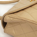 Chanel Half Moon Flap Bag Beige Quilted Lambskin 24K Gold-Hardware