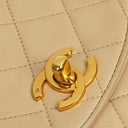 Chanel Half Moon Flap Bag Beige Quilted Lambskin 24K Gold-Hardware