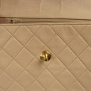 Chanel Half Moon Flap Bag Beige Quilted Lambskin 24K Gold-Hardware