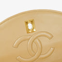 Chanel Half-Moon Flap Bag Beige Quilted Lambskin 24K Gold-Plated Hardware