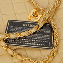 Chanel Half-Moon Flap Bag Beige Quilted Lambskin 24K Gold-Plated Hardware
