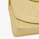 Chanel Half-Moon Flap Bag Beige Quilted Lambskin 24K Gold-Plated Hardware